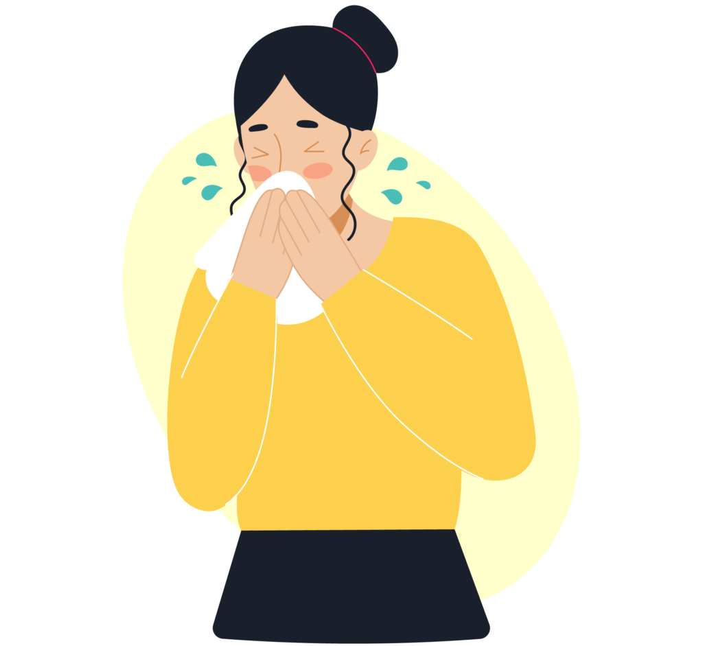 Reduce risk - Cover face when sneezing